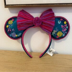 Colorful Embroidered Headband with Bow